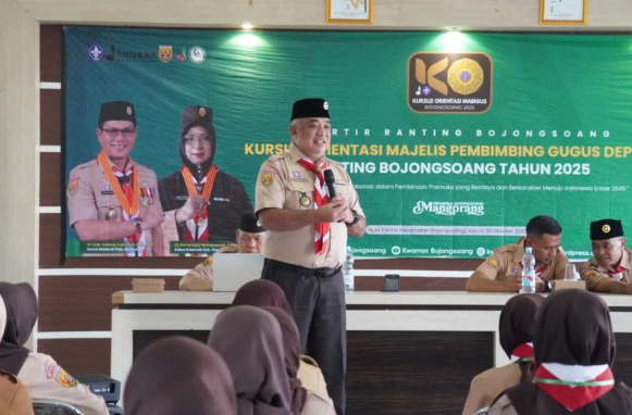Ketua Harian Kwarcab Kabupaten Bandung Buka Kursus Orientasi Majelis Pembimbing Gugus Depan Ranting Bojongsoang