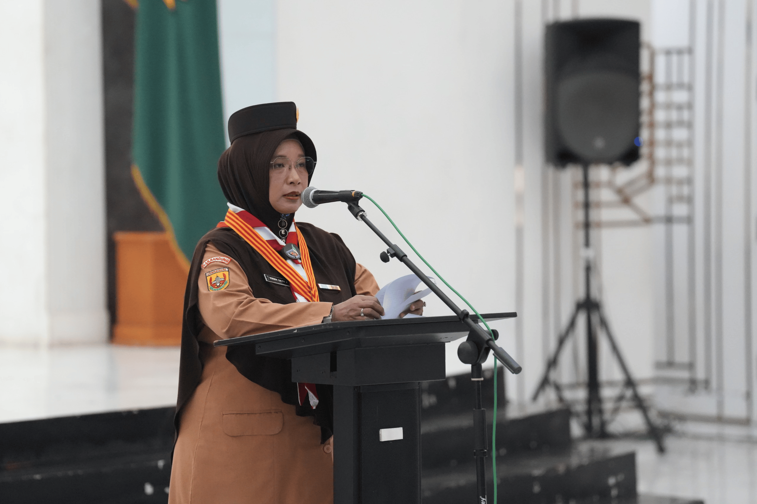 Ketua Kwarcab Pramuka Kabupaten Bandung Lantik Mabiran dan Kwarran Empat Kecamatan